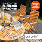 Mesa de jardín Casaria® resistente a la intemperie, madera certificada FSC® 200x100cm, capacidad de carga de 160kg, soporte para sombrilla, mesa de balcón, jardín y terraza, mesa plegable, mesa de balcón, eucalipto