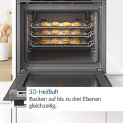 Bosch HBG5780S0 - Serie 6, Horno empotrable - Multifunción - Pirólisis - Gran capacidad de 71 L - 3600 W - Acero inoxidable