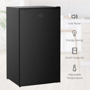 Mininevera con congelador HOMCOM de 3.2 pies cúbicos, refrigerador compacto de una puerta con termostato ajustable para dormitorio