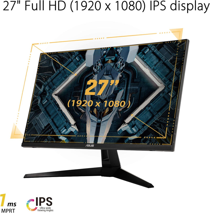 ASUS TUF Gaming VG279Q1A - Monitor gaming eSport 27" FHD - Panel IPS - 165Hz - 1ms - 1920x1080 - 250cd/m² - DisplayPort y 2x HDMI - Altavoces - AMD FreeSync Premium - Extreme Low Motion Blur