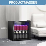 Refrigerador de bebidas, mininevera de 40L/60 latas con puerta transparente para refrescos, cerveza o vino, frigorífico pequeño independiente con estantes extraíbles ajustables y pantalla LED