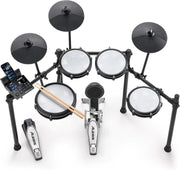 Alesis Nitro Max Kit - Kit de batería electrónica compacto con parches de malla silenciosos, caja de 10" de doble zona, Bluetooth, 440 sonidos BFD, Drumeo, USB MIDI, pedal de bombo