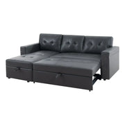Sofá seccional reversible convertible con cama extraíble, chaise longue con almacenamiento oculto y patas duraderas