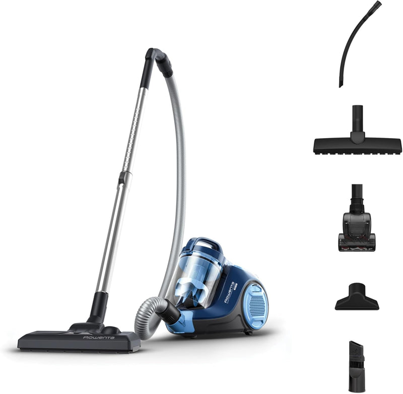 Aspiradora sin bolsa Rowenta Swift Power Cyclonic, potencia máx. de 900 W, compacta, alta filtración, numerosos accesorios RO2981EA, azul, única