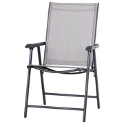 Juego de 4 sillas plegables para patio Outsunny con un diseño sencillo y elegante, cómodas para la terraza, el jardín, el patio y para viajar.