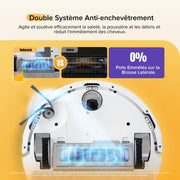 Roborock Q7 M5 Set Robot Aspirador y Fregasuelos 10 000 Pa, Doble Diseño Antienredos, Duración de Limpieza Prolongada, Navegación con LiDAR Preciso, APP, Blanco