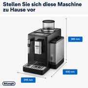 Cafetera superautomática De'Longhi Rivelia EXAM440.55.W con sistema de leche LatteCrema, recipiente de granos intercambiable, 16 bebidas de café y leche con solo tocar un botón, función Extra-Shot, pantalla táctil de 3,5 pulgadas, color blanco