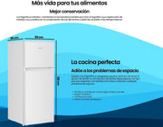 Frigorífico de dos puertas Infiniton FG-151D12BEV, 151 litros, 122 cm de altura, 50 cm de ancho, cíclico, luz LED interior, altura regulable, clase E, blanco