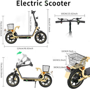 Patinete eléctrico TWOFISH M5 Elite con homologación para carretera para adultos, patinete eléctrico de 14 pulgadas con motor de 500W y batería de 48V 13Ah, doble suspensión, certificado EEC, IPX4, 30 km de autonomía