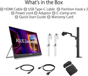 ASUS ZenScreen MB229CF – Monitor portátil de 22 pulgadas (21,5 visibles) FHD (1920 x 1080), IPS, 100 Hz, USB-C PD 60 W, altavoces, asa de transporte, soporte integrado, abrazadera en C