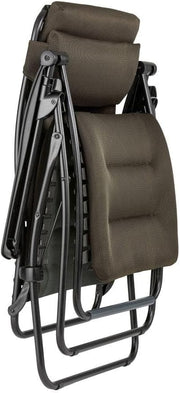 Lafuma MOBILIER - Sillón relax multiposición Zero Gravity RSX Clip acolchado - Tumbona plegable para jardín e interior - Tejido AirComfort resistente - Versátil, máxima comodidad - Marrón topo