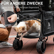 Carrito plegable EA-TR-21830S 225 L hasta 150 kg con freno, techo, manillar de empuje y tracción, 4 ruedas