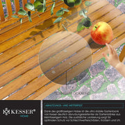 KESSER® Banco de jardín de madera, resistente a la intemperie | Para 3 a 4 personas | Banco de parque de madera maciza | Banco con capacidad de carga de 320 kg, 150 cm | Banco para balcón, terraza y jardín, incluye funda, marrón claro