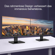 Monitor de PC para oficina KOORUI de 27 pulgadas, 75Hz VA 1080P 5ms, sin marco, HDMI, inclinación ajustable, cuidado ocular, montaje en pared VESA, negro