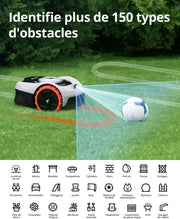 Segway Navimow i105E Robot cortacésped sin cable perimetral, recomendado para 500 m², máx. 600 m², cortacésped robótico con RTK+Visión, mapeo automático por IA, límite virtual, gestión multizona