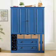 Despensa de cocina independiente Whisen de 71'' de altura, armario de almacenamiento grande para comedor, alacena con 4 puertas plegables, estantes y botelleros