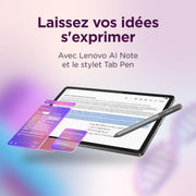 Lenovo Idea Tab - Tablette tactile, IA intégrée 11'' 2.5K, 90Hz (MediaTek Dimensity 6300, 8 cœurs, RAM 8 Go, UFS 2.2 128 Go, Android 15, Wi-Fi 5 + Bluetooth) Lenovo Tab Pen + Étui Folio - Gris