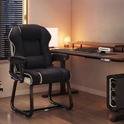 Silla ejecutiva ergonómica de cuero con respaldo alto color amarillo