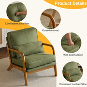 Sillón decorativo tapizado de estilo moderno de mediados de siglo
