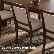 Juego de comedor moderno - Mesa de 80" + 6 sillas acolchadas, estructura de madera maciza, capacidad de la mesa de 400 lbs, fácil montaje