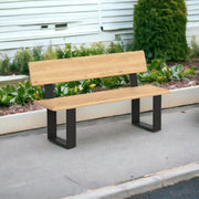 DanDiBo 2X Patas de banco de metal negro con respaldo, conjunto de patas de banco sólido para bricolaje, 96478, estructura de asiento para banco de jardín, base de banco robusta y estable