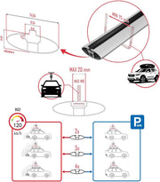 Barras de techo compatibles con Dacia Duster 2014-2018 ACE-1 Barras de techo 3 barras Gris