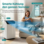Aire acondicionado portátil SereneLife de 12.000 BTU con función de calefacción – Aire acondicionado compacto para habitaciones de hasta 32 m² | Refrigeración, calefacción, deshumidificador y ventilador | 48 dB | Gris