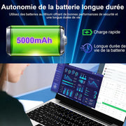 Ordenador portátil de 14 pulgadas 8+256GB Win11 Celeron N4020, compatible con expansión SSD de 1TB, WiFi 2.4G+5G, Bluetooth 4.2, USB, HDMI, FHD 1920 x 1080 con ratón inalámbrico y membrana de teclado AZERTY - Plata-1