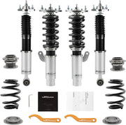 maXpeedingrods Amortiguadores roscados con 24 niveles de ajuste para BMW E46 sedán 98-05 cupé