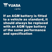Batería de coche Yuasa YBX9012 12 V 50 Ah 520 CCA AGM Start Stop Plus