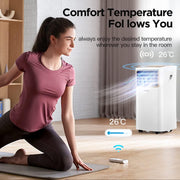 Aire acondicionado portátil Comfee Breezy Cool Pro 2.6, 9000 BTU 2,6 kW, refrigeración, ventilación y deshumidificación, control por aplicación, para habitaciones de hasta 88 m³ (33 m²), aire acondicionado móvil con tubo de escape