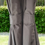 Gazebo de jardín TOOLPORT 3x3 m con techo rígido de acero, 4 paneles laterales en gris, postes de 9x9 cm