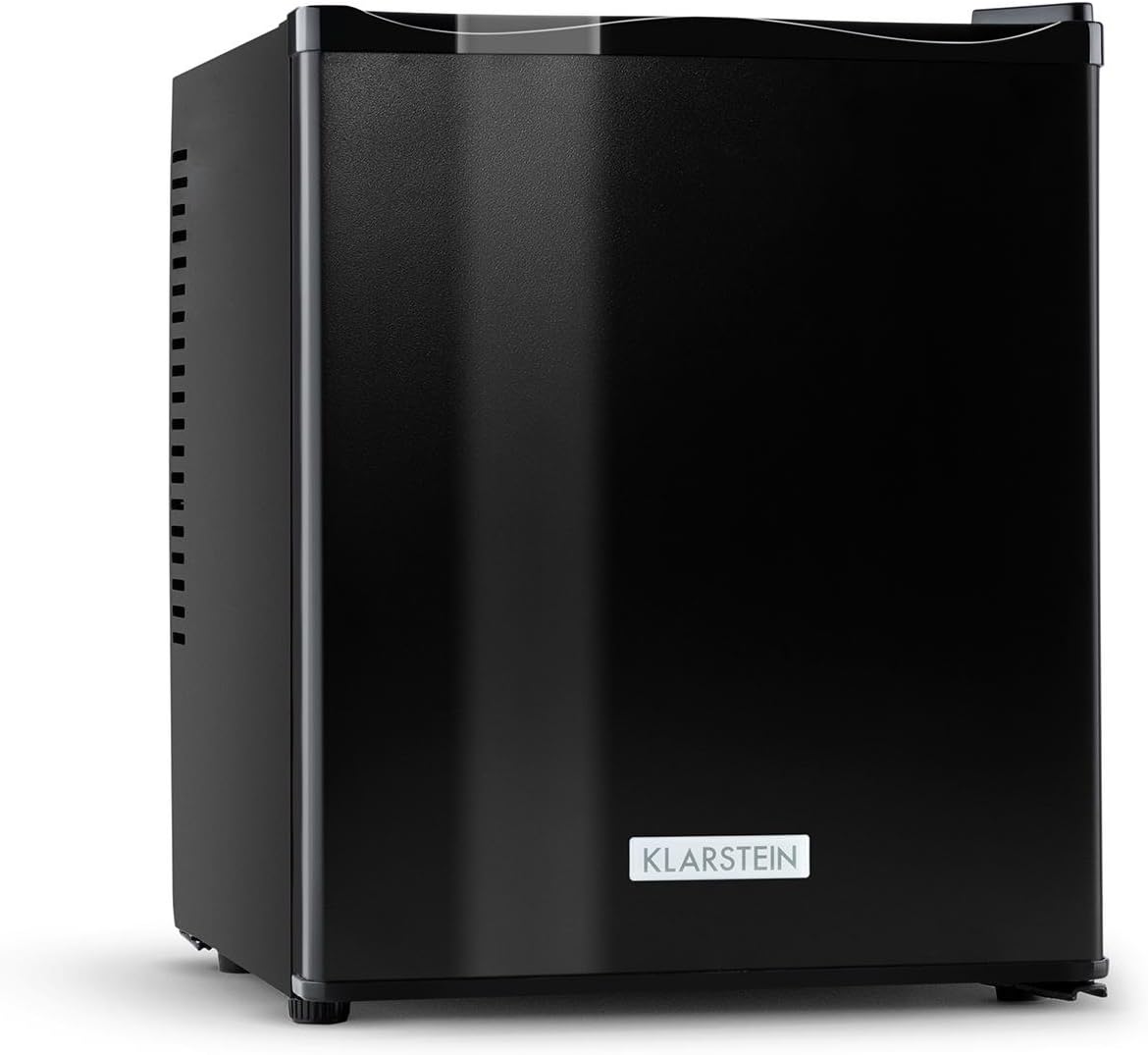 KLARSTEIN Mini refrigerador de 30L para snacks y bebidas, mini nevera súper silenciosa, minibar, pequeña nevera para camping, mini nevera para cosméticos, refrigerador con estantes ajustables, 5-15°C