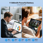 Tablette 3K de 13 pulgadas con Android 15, 36GB RAM, 512GB ROM (extensión 2TB), 4G LTE丨5G WiFi, 2940*1840 UHD, 11580mAh, G99 2.2GHz, 13MP+8MP, tableta táctil con teclado丨GPS丨4 altavoces (Gris)