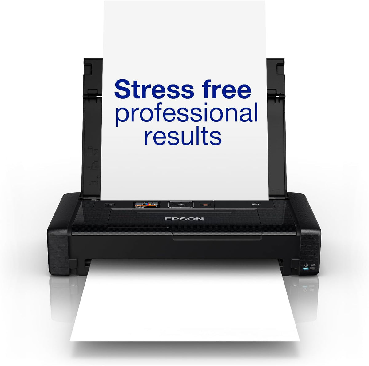 Impresora portátil WorkForce WF-110, monofunción, pequeña, ligera, batería integrada recargable por cable USB, A4, inyección de tinta a color, conexión Wi-Fi Direct