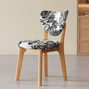 Silla de comedor sin brazos estilo wingback de piel sintética moderna