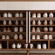 Mueble zapatero moderno de madera para recibidor, tamaño mediano
