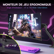 Monitor curvo Amzfast de 27 pulgadas, 180Hz, FHD (1920x1080), 1ms MPRT, curvatura de juego 1500R, luz azul baja, Adaptive Sync, HDR, 130% sRGB, DP 1.2 HDMI 1.4, AMZG27C1