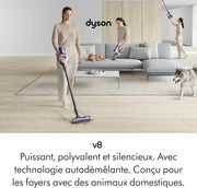 Aspirador sin cable Dyson V8 Advanced, 130 AW, hasta 40 min de autonomía, cepillo motorizado anti-enredos, elimina el pelo de mascotas, aspirador de mano y suelo