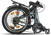 Bicicleta plegable Chillaxx Bike URBAN de 20 pulgadas, 6 velocidades Shimano, luces, sistema de plegado rápido, bicicleta plegable ligera, portaequipajes