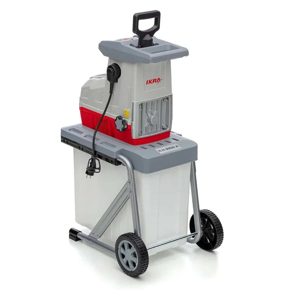 Trituradora de jardín de rodillo ILH 3000 A 3000 W, grosor de rama de 44 mm, sistema de corte silencioso, caja colectora de 60 L