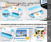 Escáner de fotos Plustek ePhoto Z300, galardonado con el German Design Award 2018, digitaliza fotos de 4 x 6 en 2 segundos, con alineación y recorte automáticos mediante sensor CCD, compatible con Mac y PC.