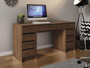 Escritorio Mirjan24 Ada Bis, 9 cajones, escritorio para estudiantes, mesa de ordenador, An:Al:Pr 154x76x55 cm, escritorio infantil, mesa de trabajo, mesa para PC, habitación juvenil, habitación infantil (Nuez Okapi)