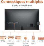 Monitor Amazon Basics de 27", FHD 1080p, máx. 100 Hz, compatible con VESA, altavoces integrados, negro