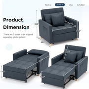 Sillón cama ajustable, convertible 3 en 1, varios colores, para 1 persona
