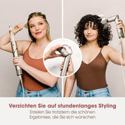 Shark FlexStyle 5 en 1, moldeador de aire y secador de pelo, accesorio rizador Auto-Wrap, cepillo plano, cepillo ovalado, concentrador, difusor, estuche de almacenamiento, sin daños por calor, negro/oro rosa, HD440EU