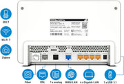 FRITZ!Box 5690 Pro (Router Wi-Fi 7 Premium DSL y de fibra óptica con tribanda (2,4 GHz, 5 GHz, 6 GHz) de hasta 18,5 Gbit/s, para conexiones de fibra óptica y DSL, red Wi-Fi Mesh, base DECT, versión en alemán)