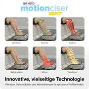 Masajeador de pies eléctrico MotionCiser con simulación de caminata, 10 niveles de vibración, calor infrarrojo y bandas de ejercicio
