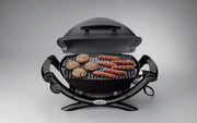 Barbacoa eléctrica Weber Q1400, superficie de cocción de 43 x 32 cm, barbacoa portátil, rejilla de cocción de hierro fundido vitrificado dividida en 2, tapa y cuerpo de aluminio fundido - Gris oscuro (52020079)