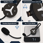 @tec BuddyChat Duo, intercomunicador para auriculares, set de 2 unidades, sistema de intercomunicación Bluetooth 3.0, alcance de hasta 1 km, cancelación de ruido DSP, resistente al agua y al polvo